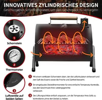 Kendane hordozható széngrillezőgép összecsukható kemping grillsütő fekete 4