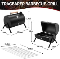 Kendane hordozható széngrillezőgép összecsukható kemping grillsütő fekete 2