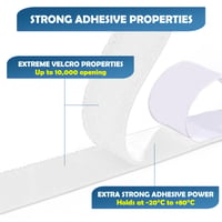KENPOJO Extra silná biela páska so suchým zipsom 50 mm x 5 m, obojstranná samolepiaca upevňovacia páska na vnútorné aj vonkajšie použitie, na upevnenie kobercov 2