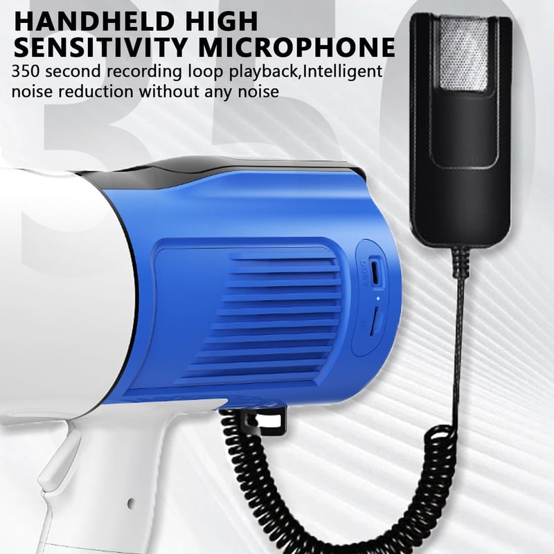 Kensbro 120W Megafon Sírénával, Mikrofonnal és Bluetooth Funkcióval, 2000M Hatótáv