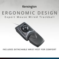 Kensington Expert Mouse Trackball Kábeles optikai ergonomikus hanyattegér, görgetőgyűrűvel, Windows és macOS kompatibilis, fekete (64325) 5
