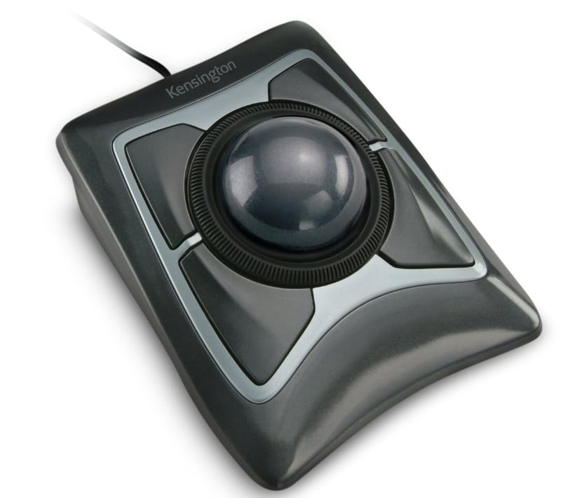 Kensington Expert Mouse Trackball Kábeles optikai ergonomikus hanyattegér, görgetőgyűrűvel, Windows és macOS kompatibilis, fekete (64325)