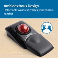 Bezdrôtový ergonomický trackball Kensington Expert Mouse s rolovacím prstencom, kompatibilný s Windows a macOS, rubínovo červený (K72359WW) 9
