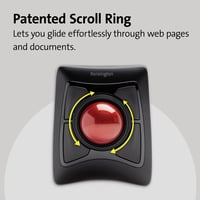 Bezdrôtový ergonomický trackball Kensington Expert Mouse s rolovacím prstencom, kompatibilný s Windows a macOS, rubínovo červený (K72359WW) 8
