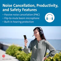 Kensington H3000 Over-Ear Bluetooth headset zajszűrővel, mikrofonnal - fekete 4
