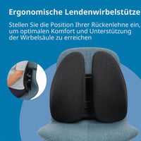 Ergonomická bedrová opierka Kensington SmartFit Conform K60412WW, výškovo nastaviteľný vankúš pod kríže na kancelársku stoličku aj do auta 8
