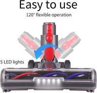 KENVOR Porszívó Kefe Dyson V7 V8 V10 V11 V15 Kompatibilis 5 LED Világítással Kemény Padlókhoz Szürke 7