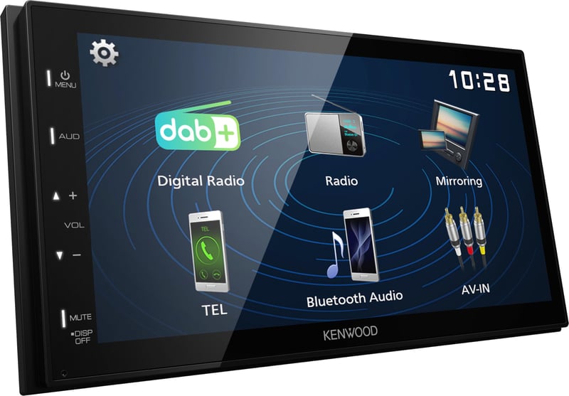 Kenwood DMX129DAB 6,8" Receptor AV Digital Media, pornire rapidă, Android USB Mirroring, DAB+, Bluetooth, DSP, 4x45W, control iPod/iPhone