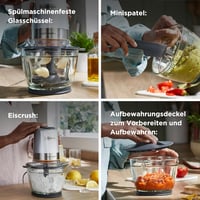Kenwood EasyChop+ CHP62.400 SI Electric Chopper with Quadruple Blades Made of Stainless Steel, One Touch Operation, Ice Crusher, 0.6 L Working Container, Dishwasher Safe, 500 W, Black 5