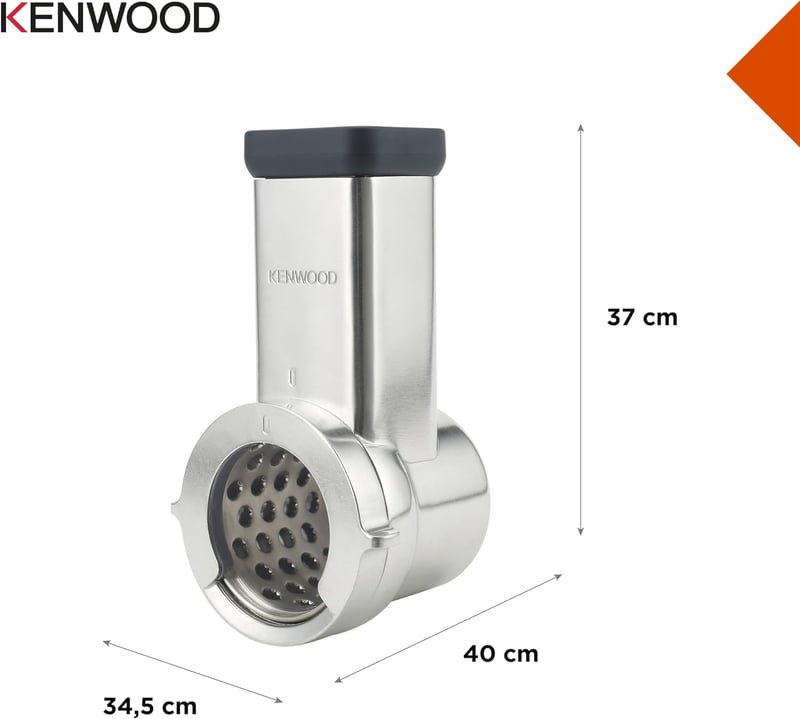Kenwood KAX643ME Drum Grater Accessories for Kenwood Food Processors, Electric Chopper for Slicing, Grating and Grating Vegetables, Cheese, Nuts, Chocolate and More