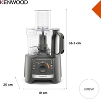 Kenwood Multipro Compact FDP31.020GY Model 2023, Food Processor with 2 Processing Speeds + Pulse, Bowl 2.1 L, Electric Vegetable Cutter for Chopping, Grating and Kneading, 800 W 5