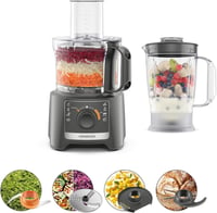 Kenwood Multipro Compact FDP31.170GY Food Processor with 2 Speeds + Pulse Included Mixer 1.2L, Bowl 2.1L for Chopping, Grating and Kneading 800W 1