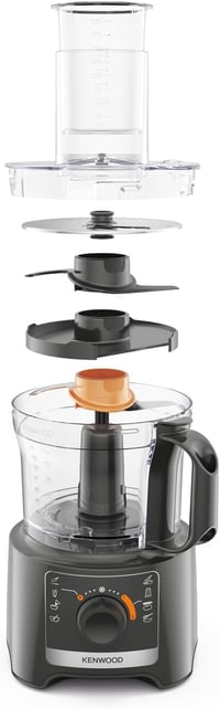 Kenwood Multipro Compact FDP31.170GY Food Processor with 2 Speeds + Pulse Included Mixer 1.2L, Bowl 2.1L for Chopping, Grating and Kneading 800W 8