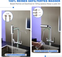 KEOKBON 3 az 1-ben konyhai csaptelep 360° forgatható, 4 módú zuhanyfejjel, kihúzható mixer csap, króm 7