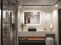Oglindă de baie cu iluminare LED Keonjinn 100x80 cm, funcție anti-aburire, întrerupător tactil, funcție de memorie, 3 nuanțe de lumină, reglabilă (dimmable), fără ramă 9