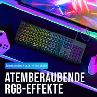 KLIM Chroma RGB Gamer Billentyűzet USB - Színes LED Világítás PC Mac PS4 7