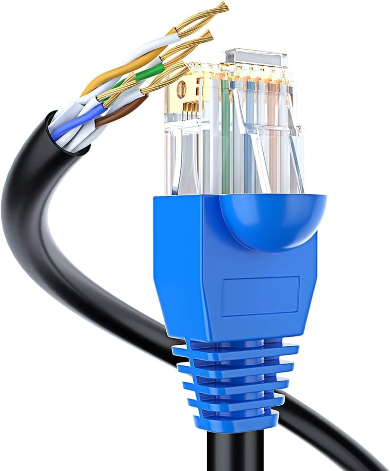MutecPower Cat6 Kültéri Ethernet Kábel - Gigabit Hálózati UTP Patch Vezeték 550MHz - UV-álló, Vízálló - PC, Router, Szerver Kompatibilis