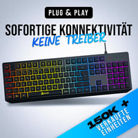 KLIM Chroma RGB Gamer Billentyűzet USB - Színes LED Világítás PC Mac PS4 2