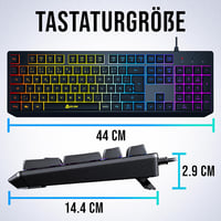 KLIM Chroma RGB Gamer Billentyűzet USB - Színes LED Világítás PC Mac PS4 8