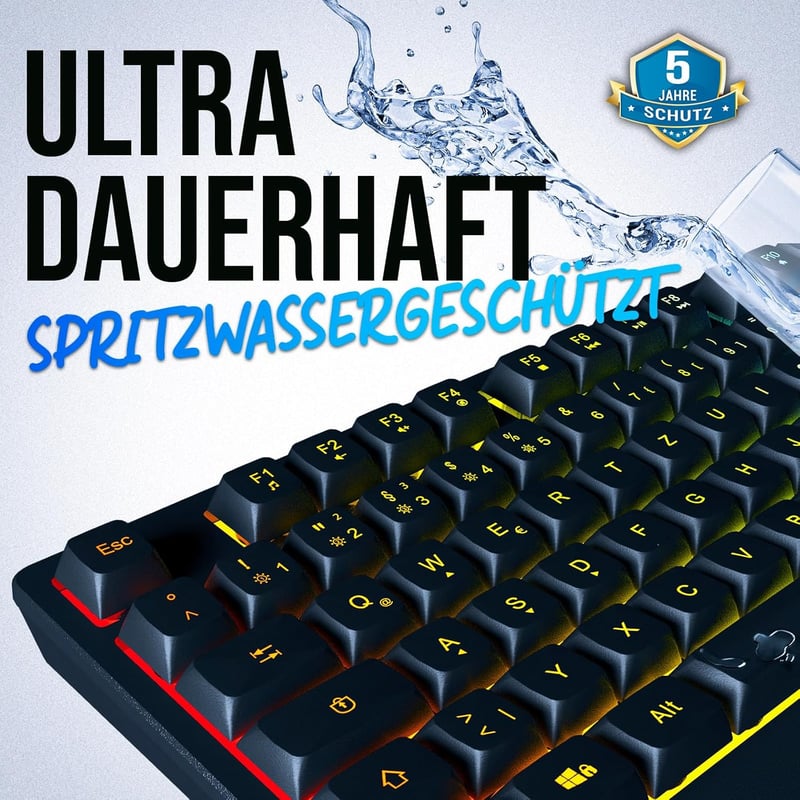 KLIM Chroma RGB Gamer Billentyűzet USB - Színes LED Világítás PC Mac PS4