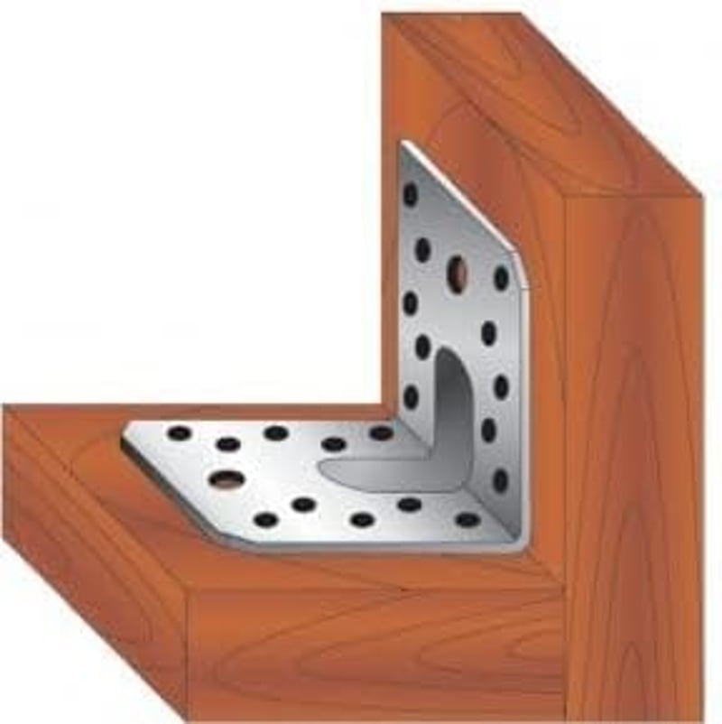 Keple 90 mm erősített L alakú sarokkonzol acél fa polctartó 50x50x35x2 mm horganyzott, 10 db