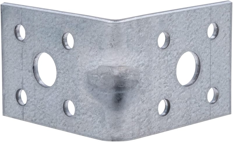 Keple 90 mm erősített L alakú sarokkonzol acél fa polctartó 50x50x35x2 mm horganyzott, 10 db
