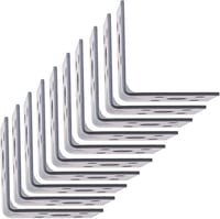 Keple 90 mm erősített L alakú sarokkonzol acél fa polctartó 50x50x35x2 mm horganyzott, 10 db 5
