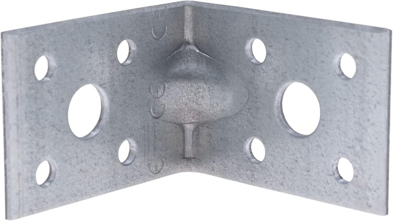 Keple 90 mm erősített L alakú sarokkonzol acél fa polctartó 50x50x35x2 mm horganyzott, 10 db