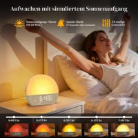 Ceas deșteptător cu simulare de răsărit KEPLUG, alarmă dublă și 30 de sunete, ceas de masă cu terapie prin lumină naturală 2