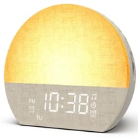 Ceas deșteptător cu simulare de răsărit KEPLUG, alarmă dublă și 30 de sunete, ceas de masă cu terapie prin lumină naturală 1