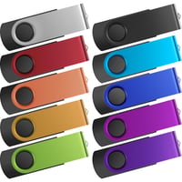 Stick USB Kepmem 8GB, set de 10 bucăți, USB 2.0, unitate flash metalică rotativă, multicolor, cu breloc, memorie 8 GB pentru tabletă și PC 1