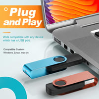 Stick USB Kepmem 8GB, set de 10 bucăți, USB 2.0, unitate flash metalică rotativă, multicolor, cu breloc, memorie 8 GB pentru tabletă și PC 3