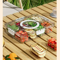 Kepuarm Snackbox – 8-dielny box na desiatu s vekom, priehľadný organizér na ovocie a pochutiny do chladničky, 4,7 l, 31x23,5x6,5 cm 6