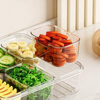 Kepuarm Snackbox – 8-dielny box na desiatu s vekom, priehľadný organizér na ovocie a pochutiny do chladničky, 4,7 l, 31x23,5x6,5 cm 2