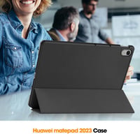 Kepuch Huawei MatePad 11.5 2023 Tok Fekete Smart PU Bőr Védőtok - black 9
