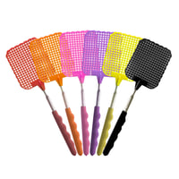 Set 6 Palete pentru Muște Keratobleem, Extensibile, Roșu/Portocaliu/Galben/Roz/Mov/Negru, cu Mâner Telescopic, Împotriva Muștelor și Insectelor 1