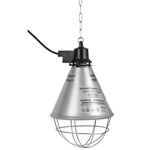 Kerbl 22318 Infracrvena grijalica za prasad i piliće - Aluminijsko sjenilo 21 cm, kabel 5 m, lanac za pričvršćivanje 20 kg, srebrna