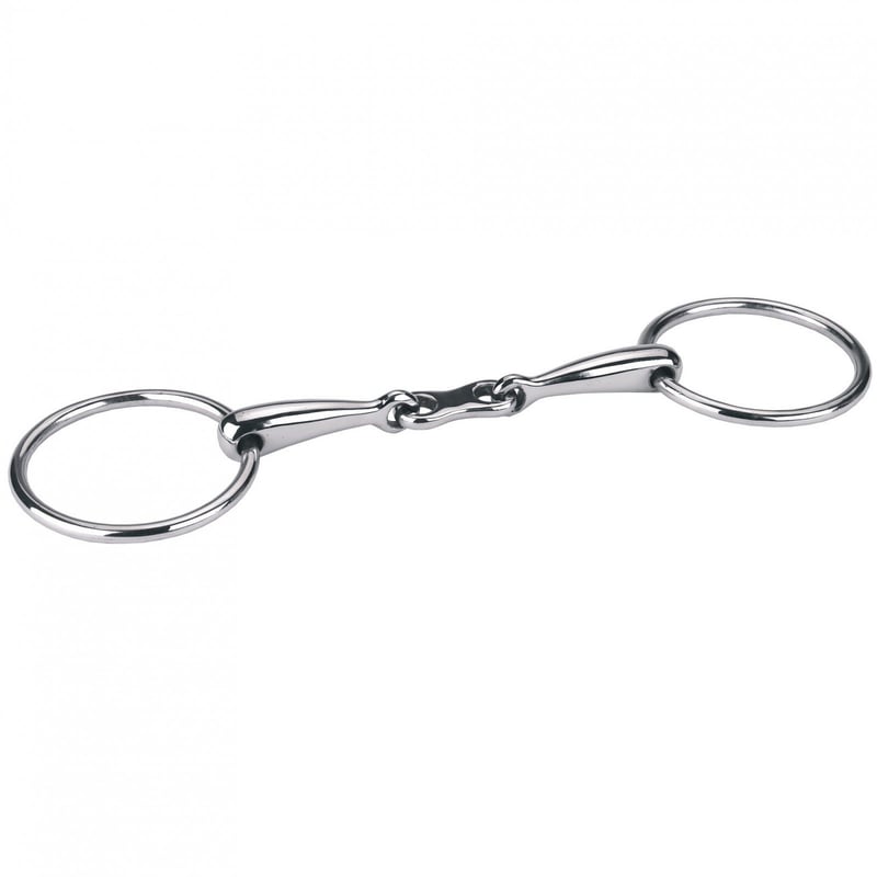 Kerbl Eurohorseline zubadlo s dvojitým lomom a voľnými krúžkami 13,5 cm na jazdenie