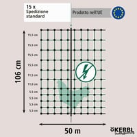 Kerbl Hobbyfarming PoultryNet hydinová sieť, výška 106 cm, dĺžka 50 m, zelená, 15 kolíkov, bez prúdu, s dvojitým hrotom, pre sliepky, husi, morky 4