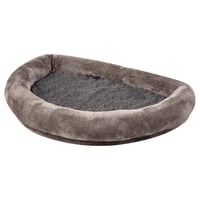 Pătuț pentru pisici cu fereastră Kerbl Pet, gri, 55x35x10 cm, din lemn și pluș, cu husă detașabilă, lavabilă la mașina de spălat la 30°C 1