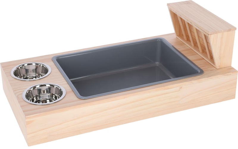 Kerbl Pet hrabacia a kŕmna stanica pre hlodavce, 70x36x24 cm, borovicové drevo, na vnútorné aj vonkajšie použitie