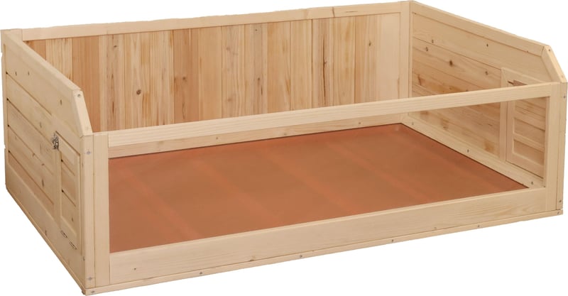 Interiérová klietka pre hlodavce Kerbl Pet s plastovým domčekom a plexisklom na prednej strane pre králiky a morčatá, 113,5 x 75,5 x 40 cm