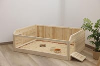 Interiérová klietka pre hlodavce Kerbl Pet s plastovým domčekom a plexisklom na prednej strane pre králiky a morčatá, 113,5 x 75,5 x 40 cm 6