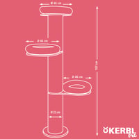 Ansamblu de cățărat pentru pisici Kerbl Pet Dolomit Tower - Ø 38 cm, înălțime 187 cm, culoarea bej 5