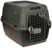 Prepravný box pre psov Kerbl Pet Eco, sivý-zelený, 70x50x51,5 cm, plastový, 8-25 kg, s kovovými dvierkami, vhodný do lietadiel 3