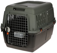 Prepravný box pre psov Kerbl Pet Eco, sivý-zelený, 70x50x51,5 cm, plastový, 8-25 kg, s kovovými dvierkami, vhodný do lietadiel 1