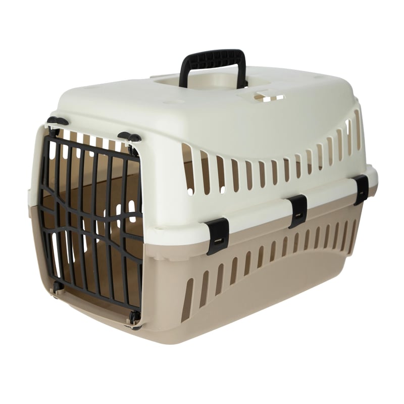 Prepravný box pre psov a mačky Kerbl Pet Expedion, 45x30x30 cm, krémová/taupe, plastová prepravka pre domáce zvieratá
