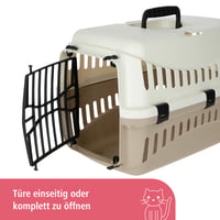 Prepravný box pre psov a mačky Kerbl Pet Expedion, 45x30x30 cm, krémová/taupe, plastová prepravka pre domáce zvieratá 3