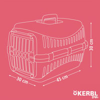 Prepravný box pre psov a mačky Kerbl Pet Expedion, 45x30x30 cm, krémová/taupe, plastová prepravka pre domáce zvieratá 6