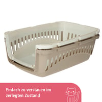 Prepravný box pre psov a mačky Kerbl Pet Expedion, 45x30x30 cm, krémová/taupe, plastová prepravka pre domáce zvieratá 5